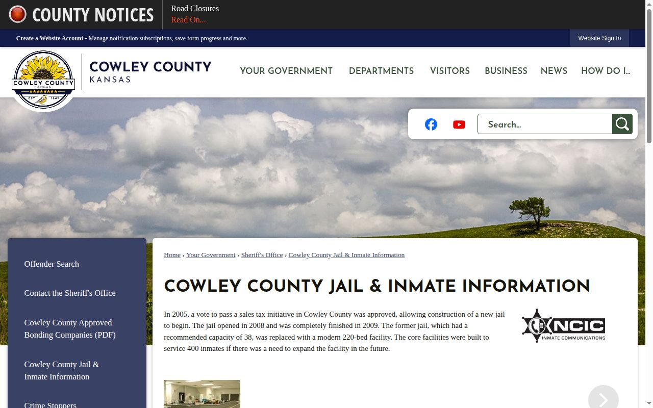 Cowley County Jail official release information source